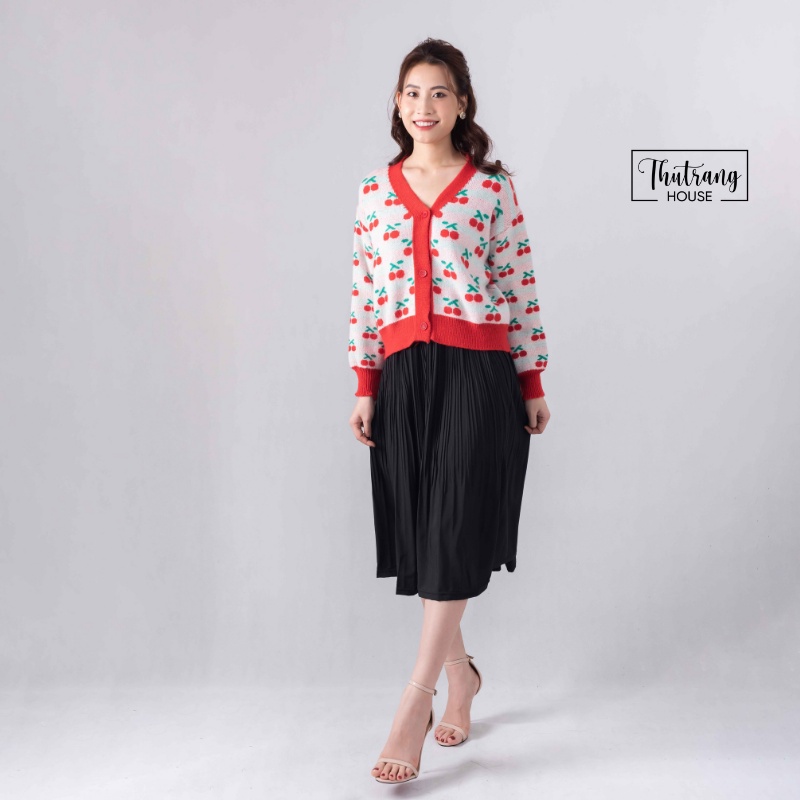 Áo khoác nữ len cardigan cổ tim V Ulzzang Hàn Quốc dài tay chất liệu len dày dặn cao cấp đẹp 504 | BigBuy360 - bigbuy360.vn