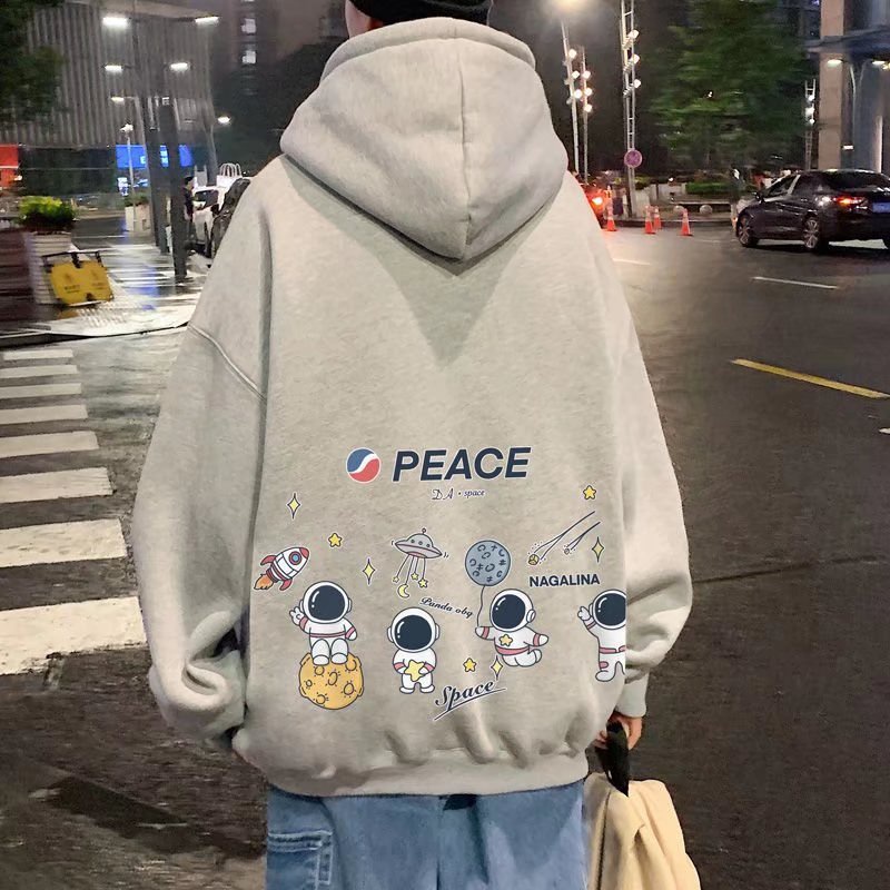 Áo khoác hoodie vải nỉ dáng rộng thời trang cao cấp 5 màu tùy chọn cho nam