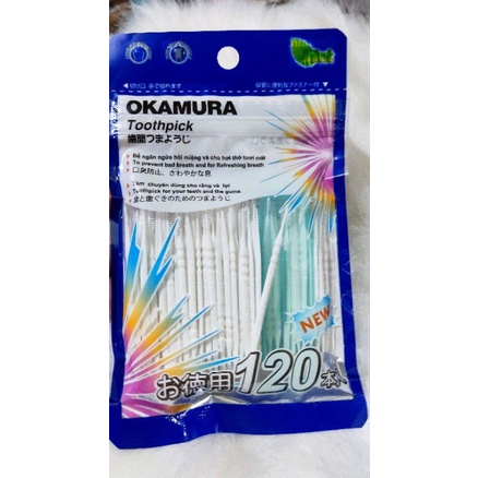 Okamura - Tăm nhựa Okamura chất lượng Nhật Bản (bịch 120 cây)