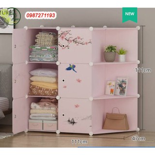 Tủ quần áo nhựa lắp ghép đa năng 6 ô 3 góc sâu 47cm (nhiều màu sắc, mẫu mã lựa chọn) (Kiều Hoa Store)