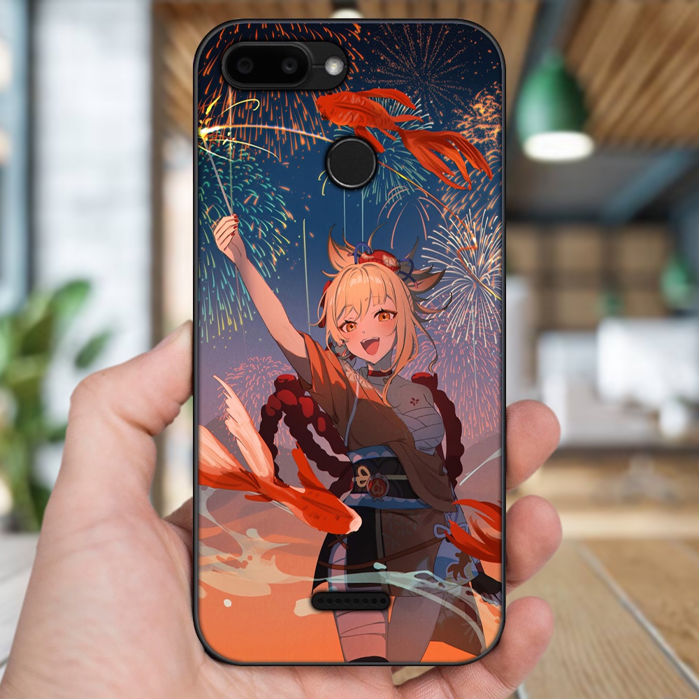 Ốp lưng Xiaomi Redmi 6 viền đen in hình Yoimiya Genshin Impact