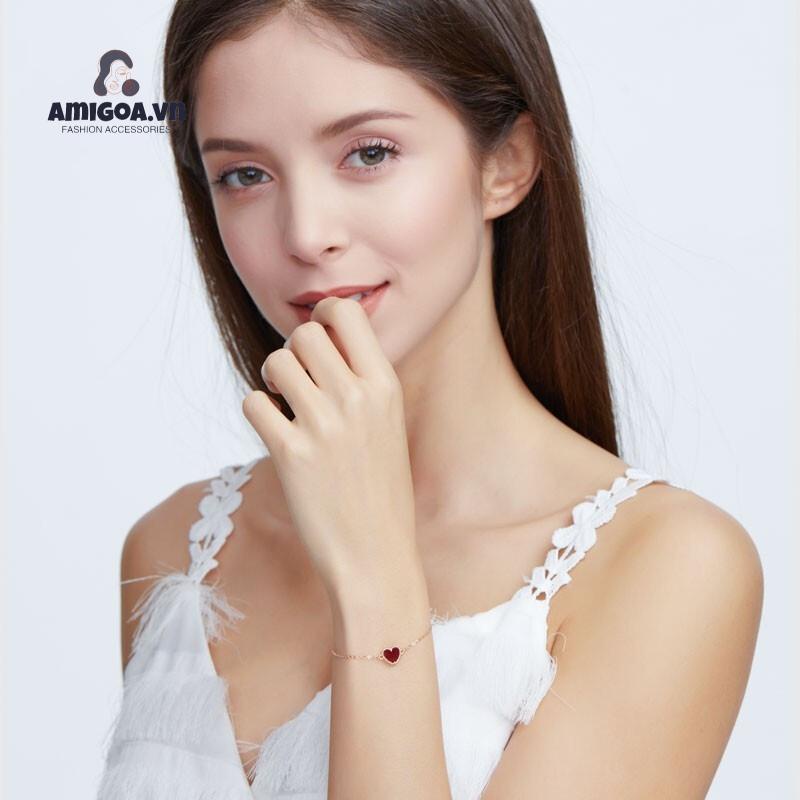 Vòng Đeo Tay Họa Tiết Cỏ Bốn Lá/Trái Tim/Lá