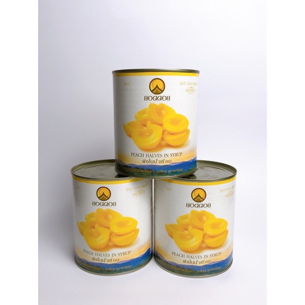 Đào ngâm Boddob Thái Lan hộp 820g