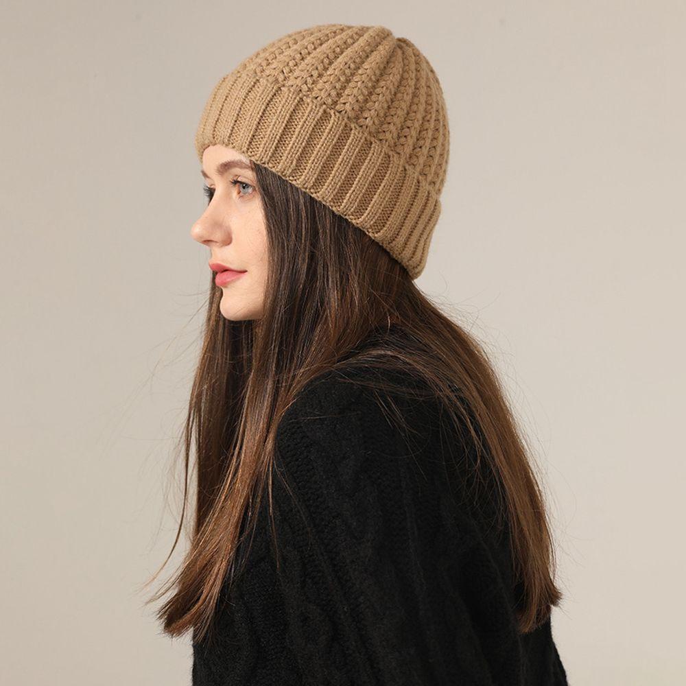 Mũ Len Beanie Màu Trơn Dễ Thương Thời Trang Mùa Thu Cho Bạn Gái