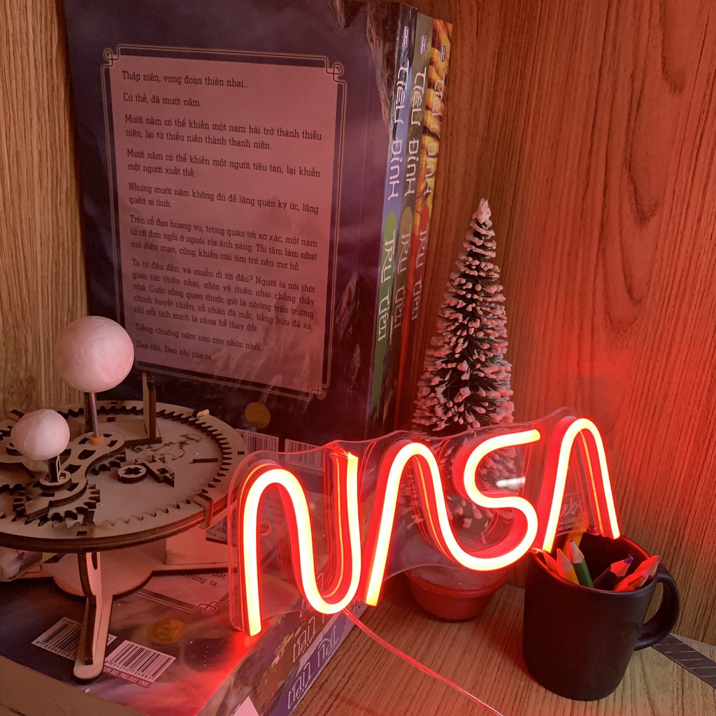 Đèn Led Neon Trang Trí Phòng Chữ NASA