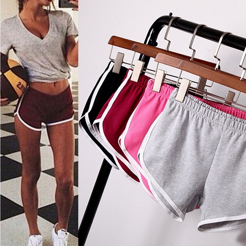 Quần Short Thể Thao Lưng Thun Co Giãn Khô Thoáng Nhanh Thời Trang Mùa Hè Cho Nữ