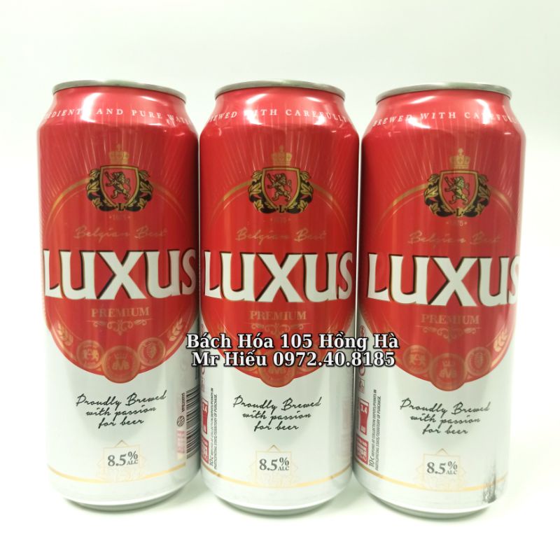 Lốc 6 lon bia Luxus Premium của Bỉ loại 500ml