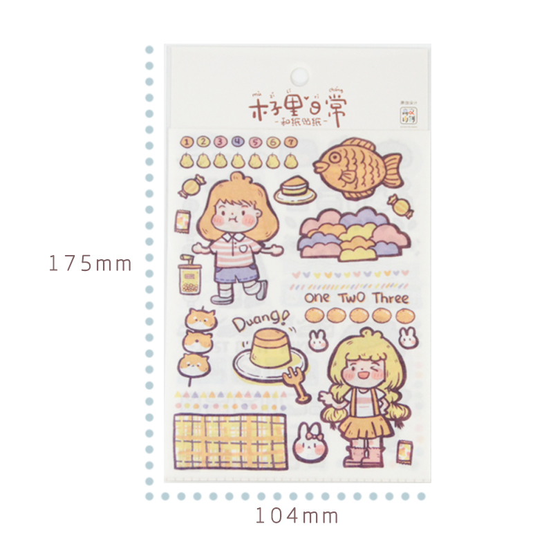 Bộ 4 Tấm Sticker Trong Suốt Họa Tiết Hoạt Hình Nhật Bản Đáng Yêu