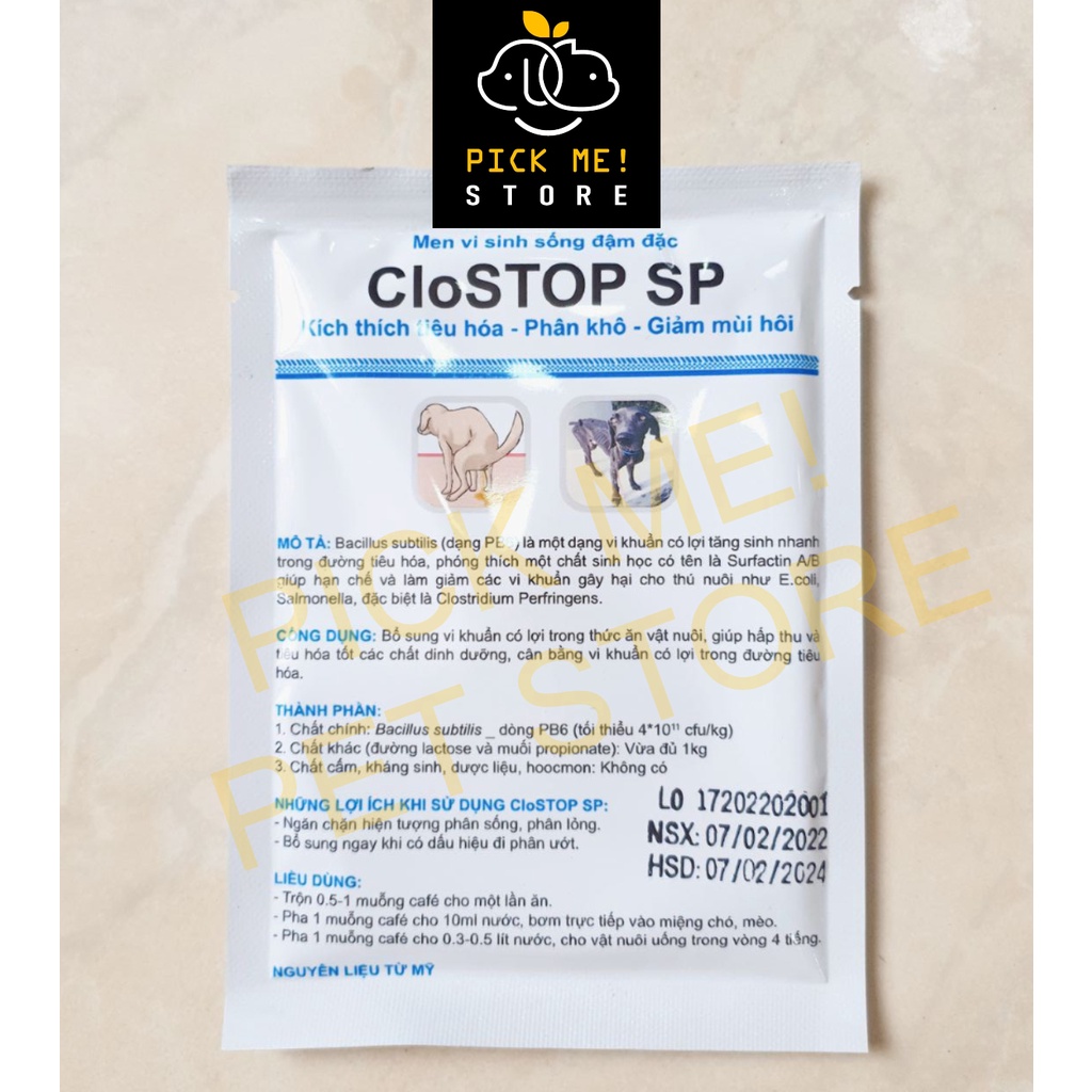 CloStop SP 20g Men Tiêu Hóa Vi Sinh Sống Đậm Đặc - Chuyên Dùng Cho Chó Mèo
