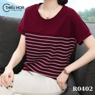 Áo Thun Nữ Trung Niên Sọc Ngang Thiều Hoa R0402