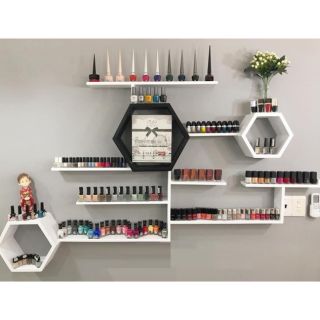 Bộ kệ để nail xinh đẹp - Kệ gỗ nail treo tường cao cấp giá 700k