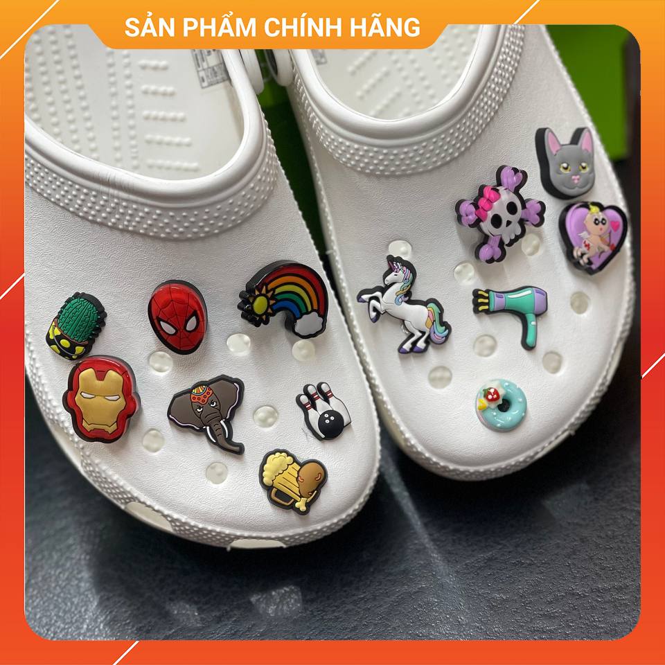 Dép Cross Classic Clog nam nữ unisex màu đen, trắng đế cao 2-3cm – Tặng 10 Stickers NGẪU NHIÊN Sấu vui vẻ Official - CC | BigBuy360 - bigbuy360.vn