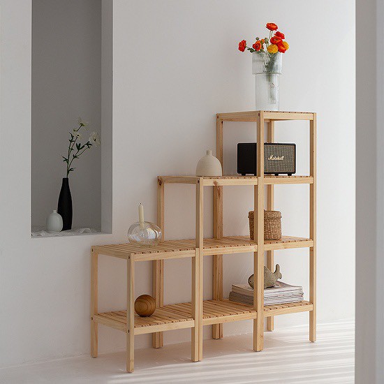 KỆ VUÔNG 3 TẦNG - KỆ GỖ ĐA NĂNG 3 TẦNG - SHELF 3F - NATURAL