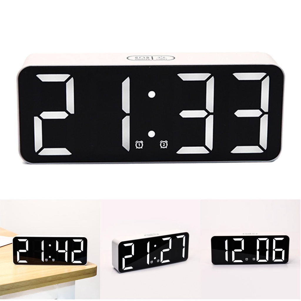 Đồng Hồ Báo Thức Điện Tử Để Bàn Có Đèn LED Hiển Thị Nhiệt Độ 12 / 24H lzdjhyke3