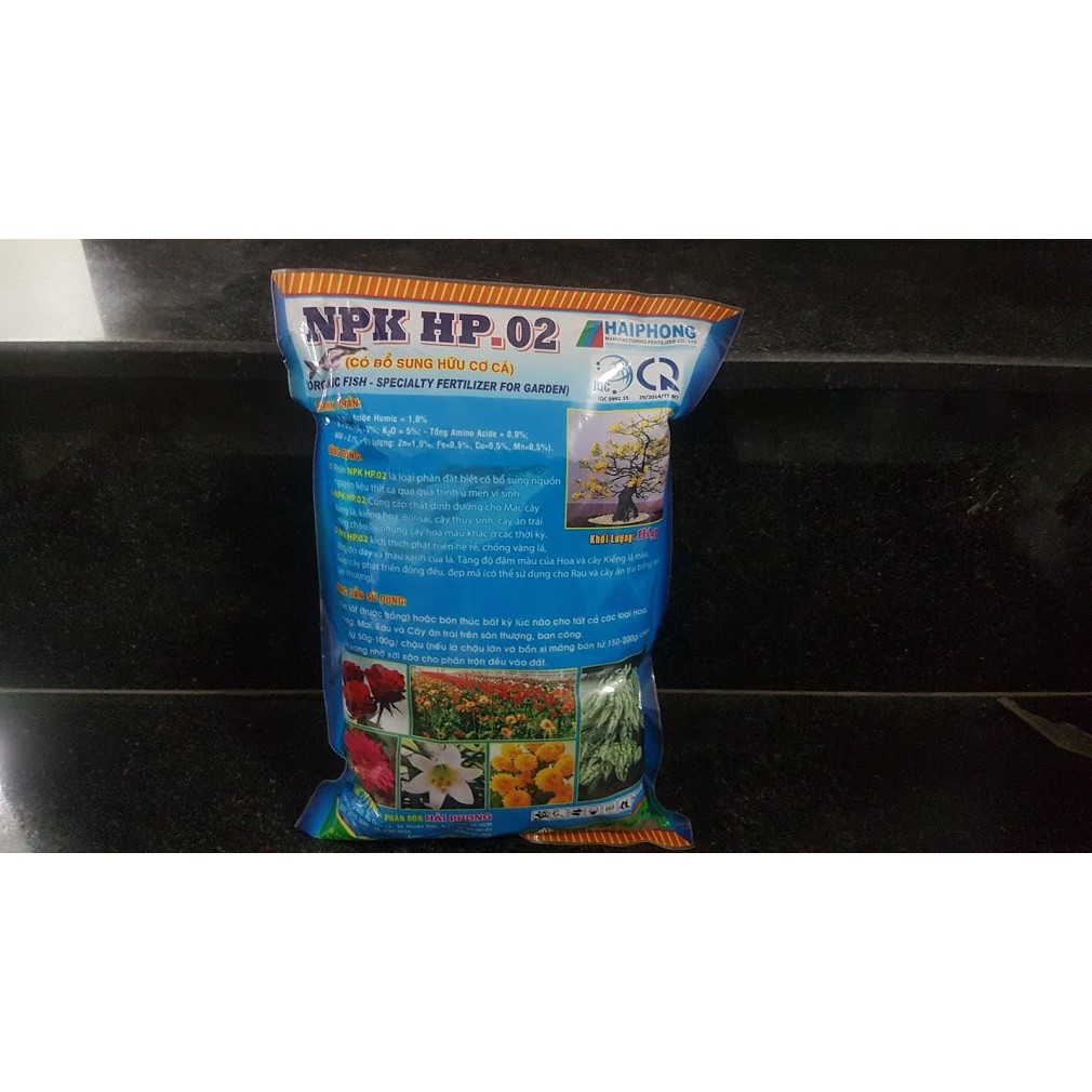 Phân bón NPK bổ xung hữu cơ cá HP-02 goi 1kg