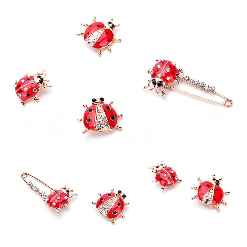 Ghim cài trang trí đính đá hình bọ cánh cứng độc đáo