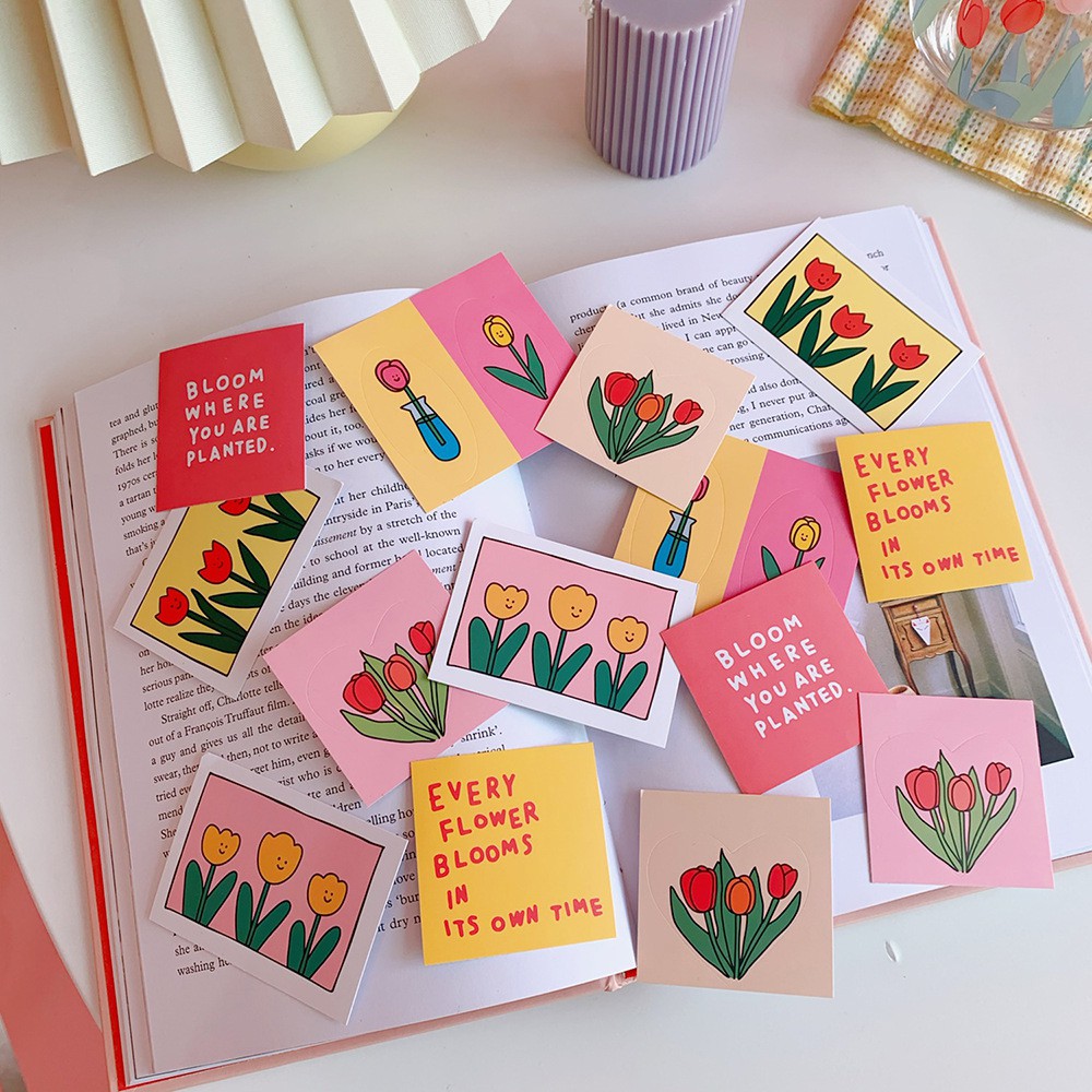 Sticker hoa tulip xinh xắn phong cách Hàn | MST427 | miaoslittleforest