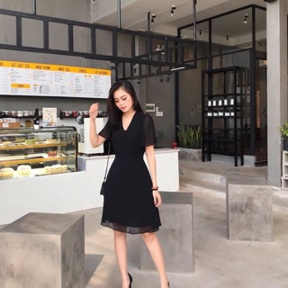 Đầm phối voan