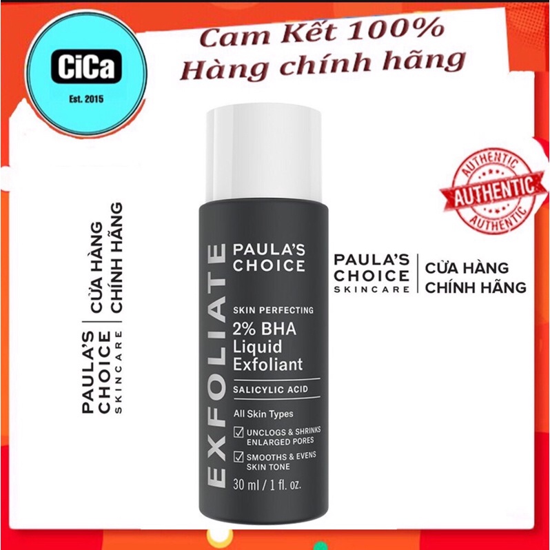 [Chính Hãng]  Tẩy tế bào chết hoá học Paula's Choice Skin Perfecting 2% BHA Liquid 30ml [CiCa Cosmetic]