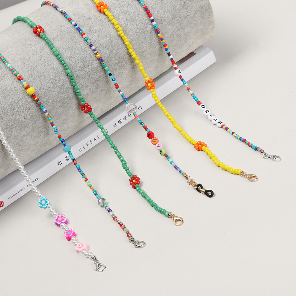 Dây đeo kính/khẩu trang dạng chuỗi hạt ngọc trai nhân tạo chống trượt chỉnh được cho nam &amp; nữ