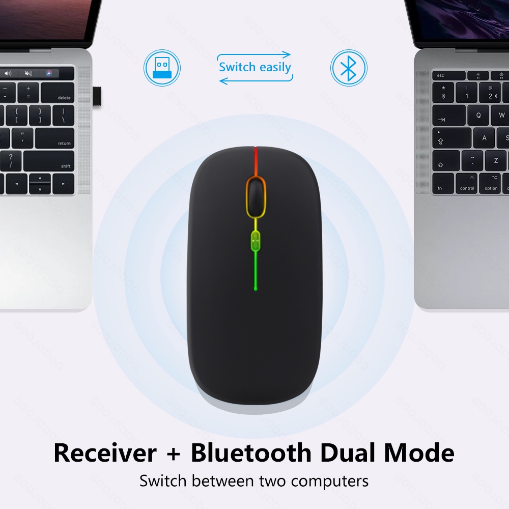 Chuột Bluetooth Chuột không dây có thể sạc lại Siêu mỏng Đèn LED yên lặng Chuột chơi game có đèn nền đầy màu sắc