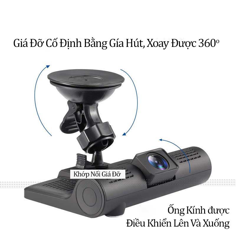 Camera Hành Trình - Camera Hành Trình Ô Tô 3 Mắt DVR 4 inch fullHD 1080p