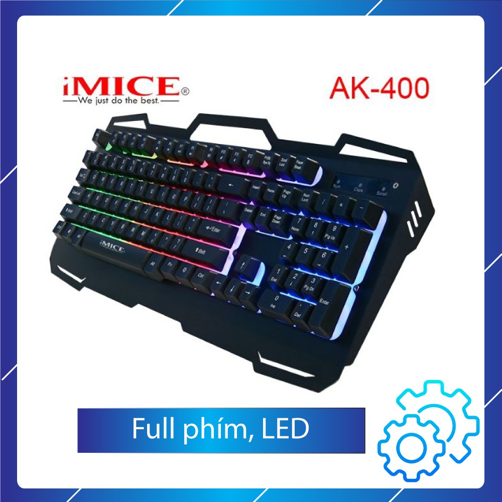 Bàn phím choi game iMICE AK400 Giả cơ có đèn led, kết nối usb 2.0, phím nhấn êm/Keyboard có dây, thích hợp gaming