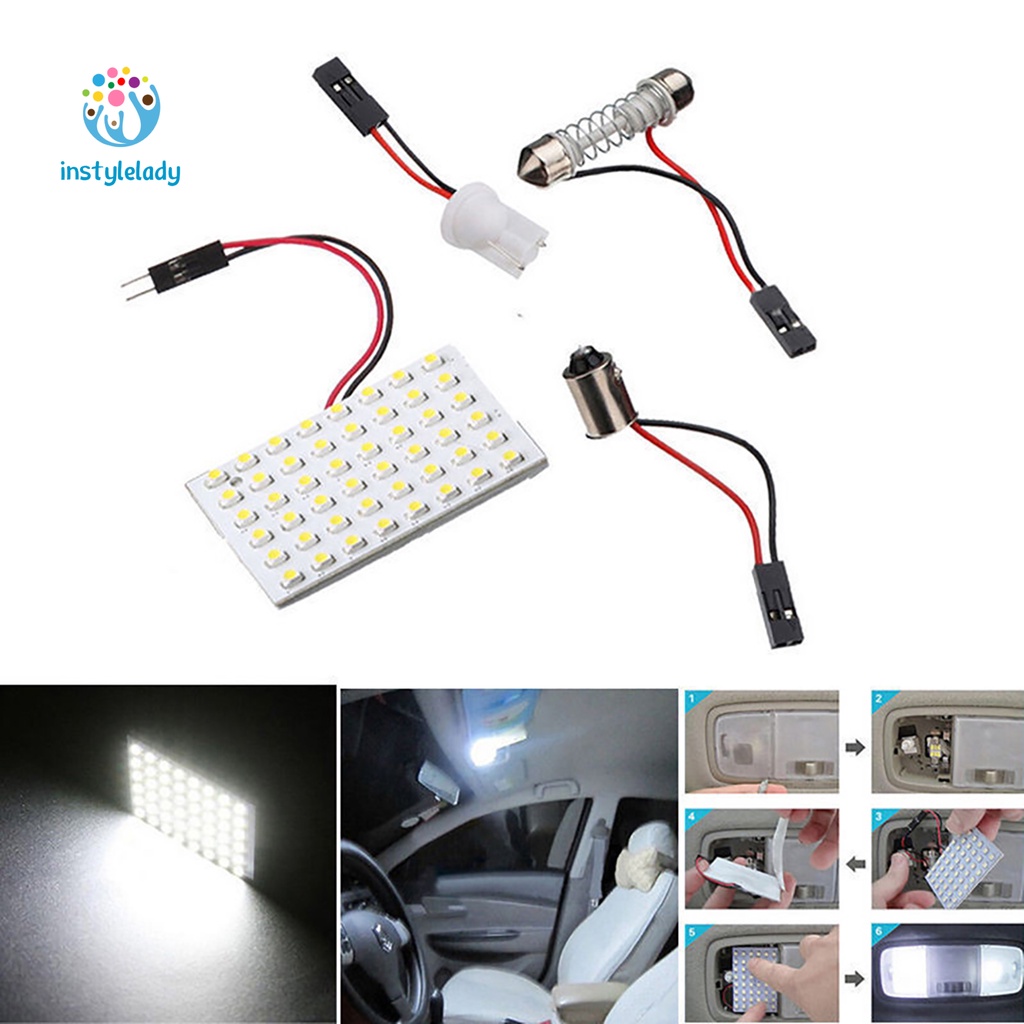 Bảng đèn LED SMD 48leds T10 4W 12V ánh sáng trắng cao cấp cho xe ô tô