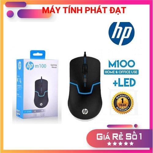 Chuột game HP M100-1600DPI có LED- Hàng chính hãng