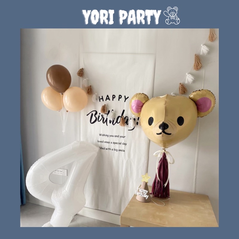 Bong Bóng Gấu 3D Trang Trí Sinh Nhật Ngộ Nghĩnh - Yori Party
