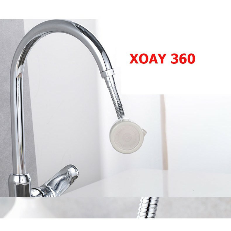 Dây Đầu nối vòi rửa chén bát tăng áp 360 độ, đầu nối vòi nước 3 chế độ phun nước siêu tiện lợi