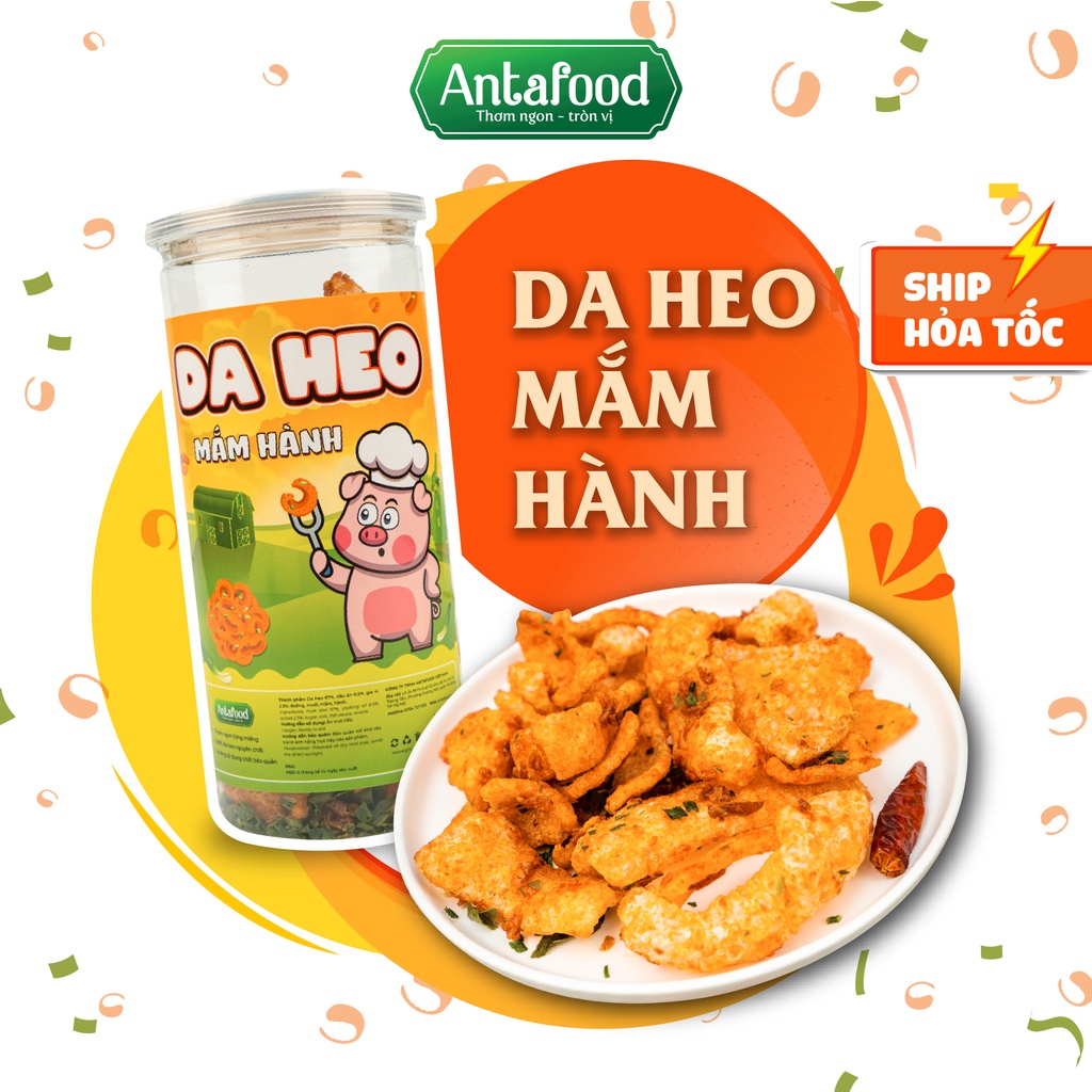 Da heo mắm hành chiên giòn Antafood lọ 160gr, ăn vặt ngon và sạch.