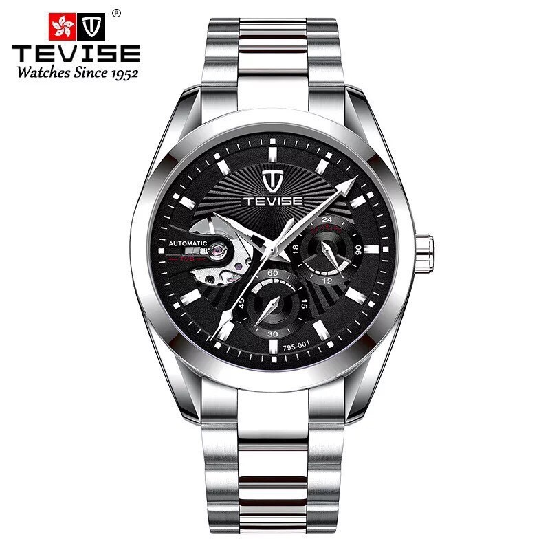 ĐỒNG HỒ AUTOMATIC TEVISE CHÍNH HÃNG NAM 795-001 DÂY INOX NGUYÊN KHỐI CAO CẤP