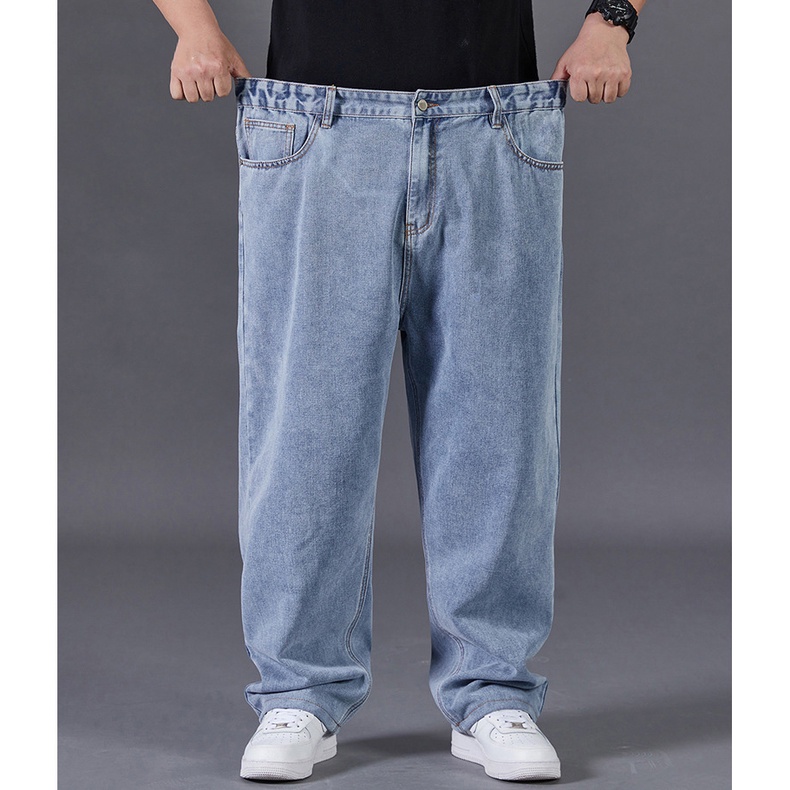 Quần Jean Denim Ống Rộng Thời Trang Đường Phố Hợp Xu Hướng Cho Nam