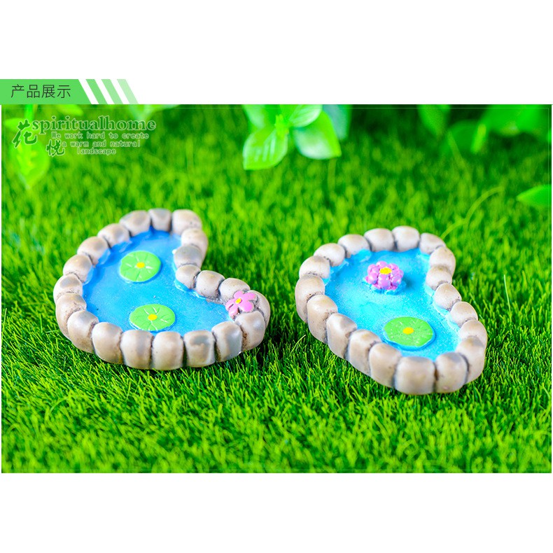 Tiểu cảnh hồ sen mini bằng đá resin