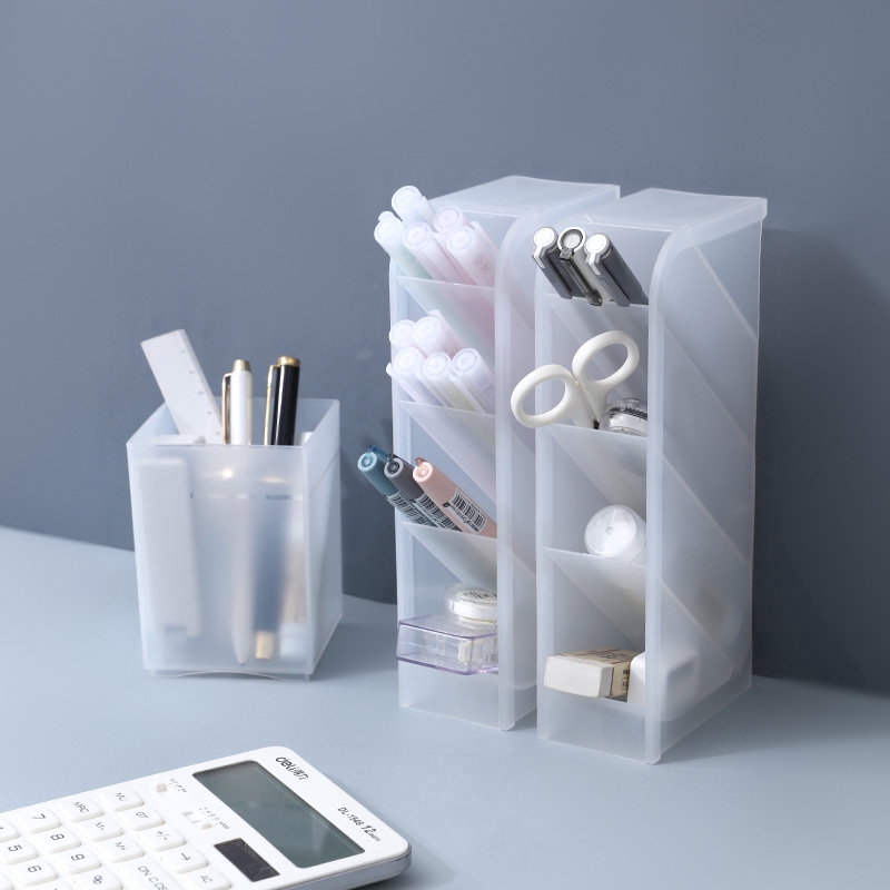 Kệ đựng bút và dụng cụ trang điểm để bàn đa năng 4 ngăn kiểu Muji