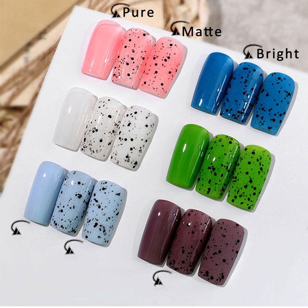 XIANSTORE 15ml Lacquer Egg Shell Nail Gel Nail Art Varnish Black Spot Effect Quail Egg Nail Polish Enamel Nail Polish UV Gel Hybrid Semi Permanent Popular Colors