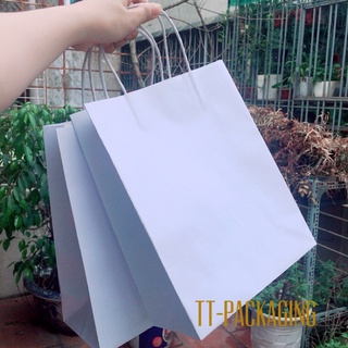 Combo 5 Túi giấy kraft trắng trơn.