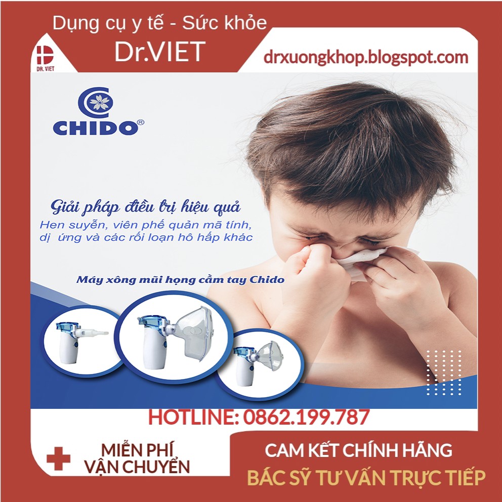 Máy Xông Mũi Họng cho bé Chido cao cấp Nhật Bản- Hỗ trợ bệnh đường hô hấp: viêm mũi, viêm họng, viêm phế quản, hen suyễn