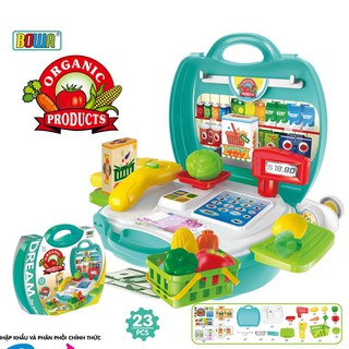 Bộ đồ chơi nhập vai BOWA 8314 - Vali siêu thị 23 món