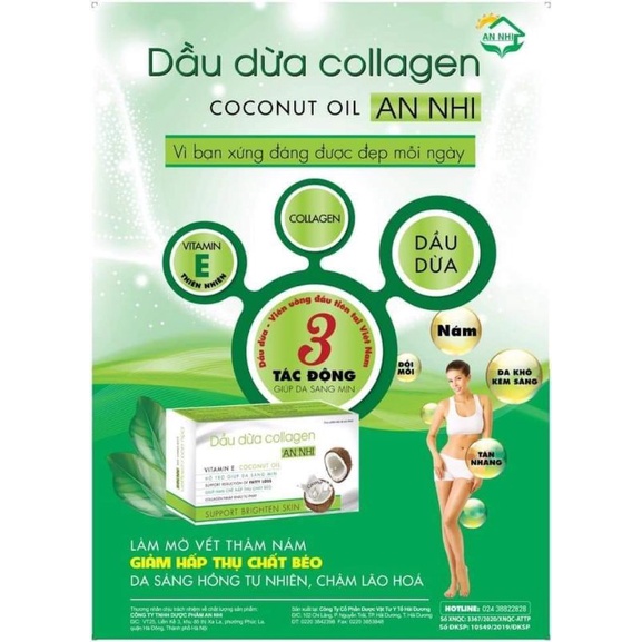 Dầu dừa Collagen - hỗ trợ đẹp da, hạn chế hấp thu chất béo | WebRaoVat - webraovat.net.vn