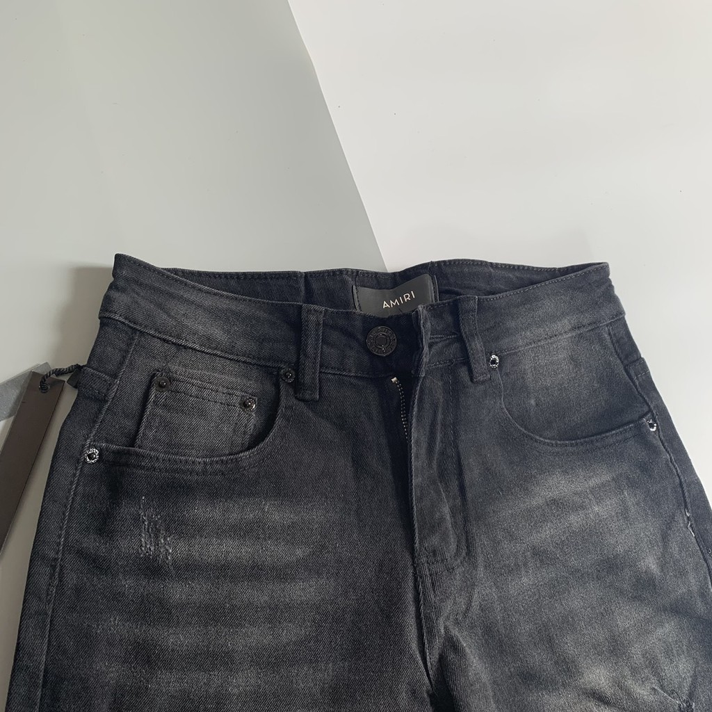 Quần Jean Bò Amiri Côn Rách Gối Đơn Giản QJ112P