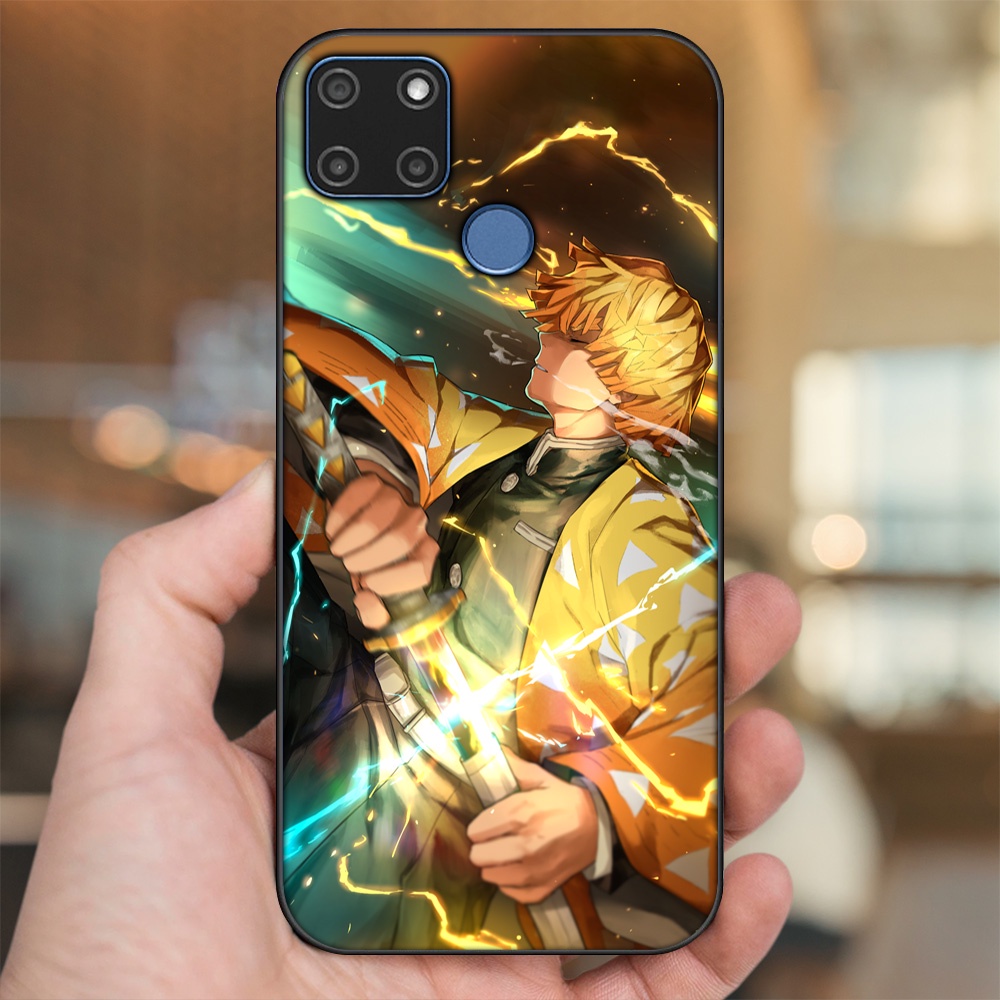 Ốp lưng Realme C12, C21Y viền đen in hình Zenitsu Kimetsu no Yaiba