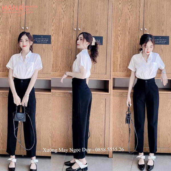 Áo sơ mi đi học nữ form rộng tay ngắn lỡ có túi dáng ulzzang freesize unisex kiểu áo sơ mi trắng nữ trơn đi học tay lỡ