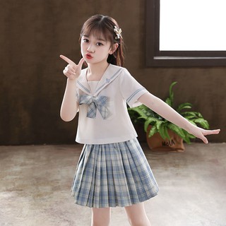 🔥🔥Bộ đồ jk bé gái Váy mùa hè 2021 Quần áo trẻ em thời trang Bé gái Phong cách Preppy Váy trẻ em Bộ đồ hai mảnh Hợp thời trang