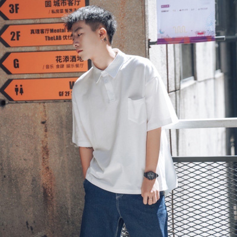 Áo polo nam nữ dáng siêu rộng  - áo thun có cổ form to bigsize - A1- trẻ trung - phong cách bụi-A1 | BigBuy360 - bigbuy360.vn