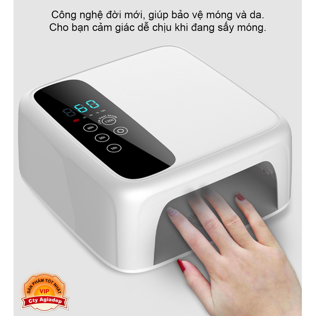 Máy hơ gel sơn móng tay Loại Sạc pin được - Hàng Cao cấp xịn đẹp AM602 - Máy hơ làm khô nail