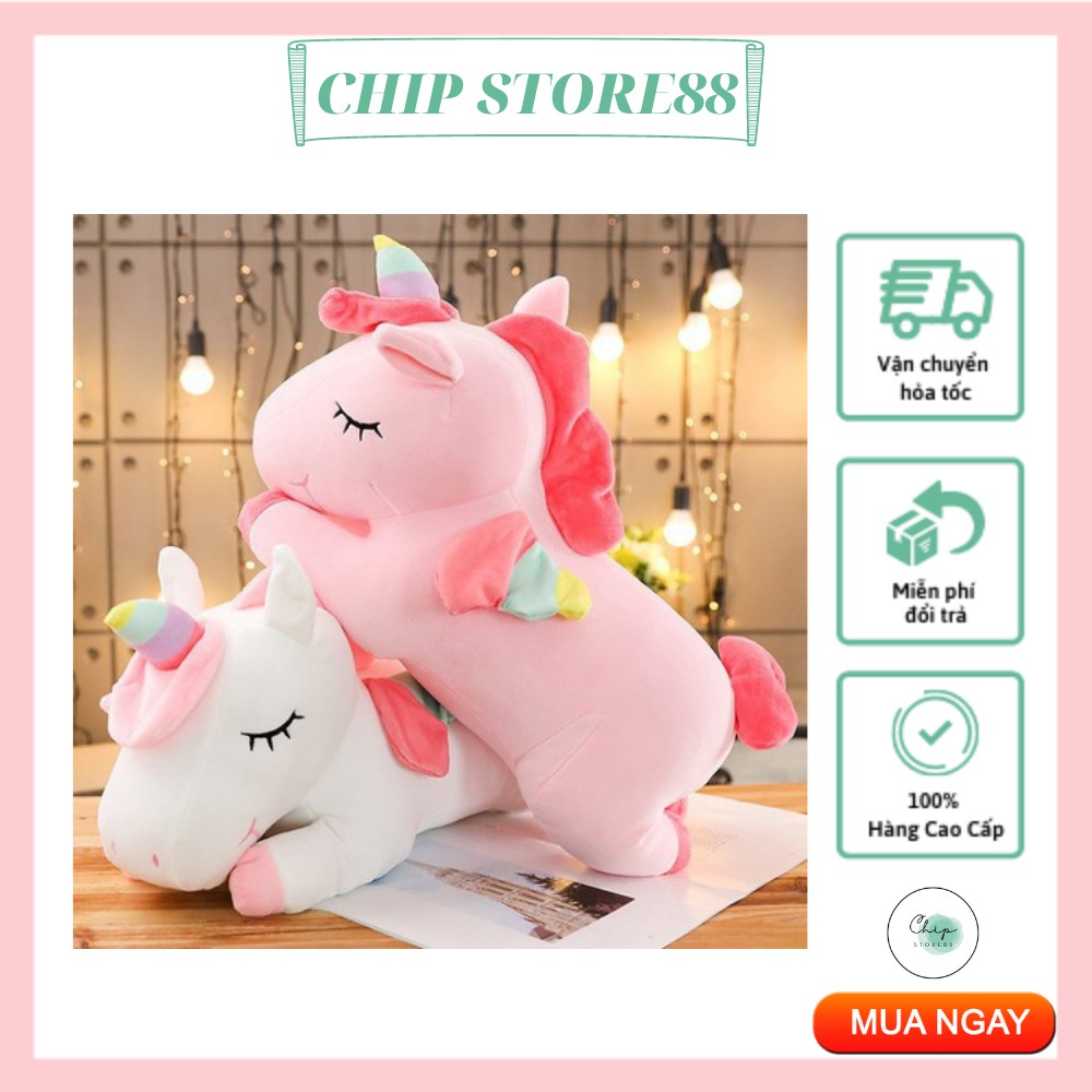 Gấu bông gối ôm ngựa kỳ lân ngựa pony vải co dãn 4 chiều hàng cao cấp - CHIP STORE88