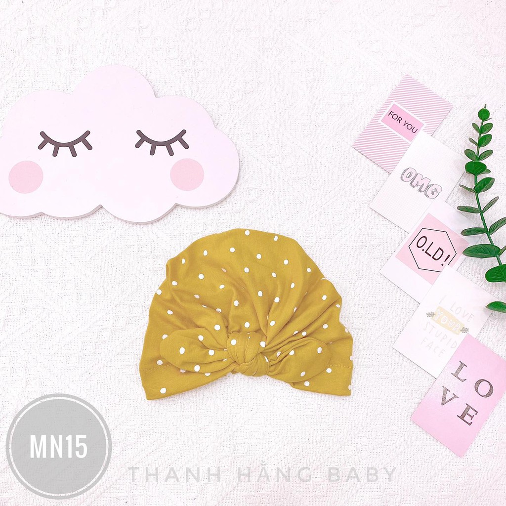 Mũ Turban Chấm Bi Siêu Cute Cho Bé Gái Thanh Hằng Baby Từ 0 - 1 Tuổi