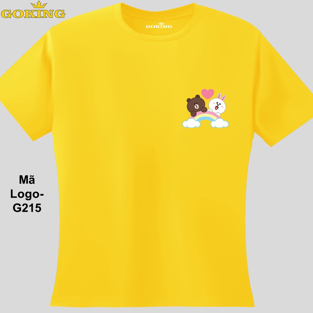 Mã Logo-ATN3. Áo thun nữ nam in logo Thỏ và Gấu dễ thương. Áo phông thoát nhiệt Nhật Bản Goking hàng hiệu cao cấp